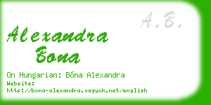alexandra bona business card